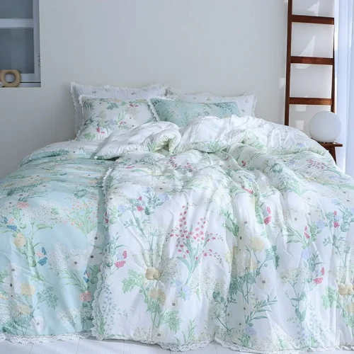 01-mint-white-room-2x 晨光花境 60支 100%莫代爾 雙面四季被 蕾絲邊